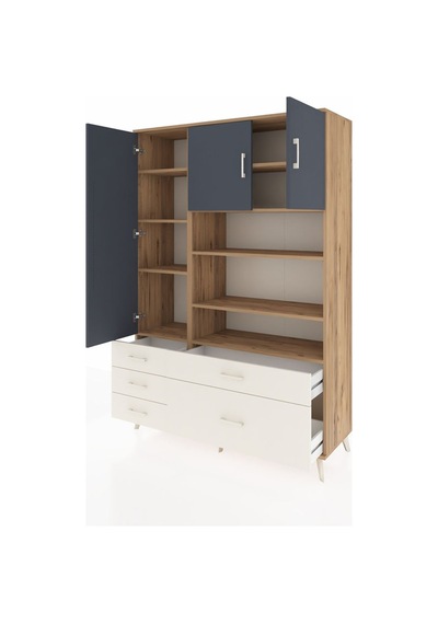 Hyperion Dolap 9 Raflı 5 Çekmeceli 3 Kapaklı 132x44x195 Çam-antrasit/aytaşı Antrasıt/aytası Hyperion Dolap 9 Raflı 5 Çekmeceli 3 Kapaklı 132x44x195 Çam-antrasit/aytaşı Antrasıt/aytası
