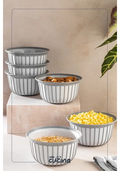Linea 6lı Pratik Çerezlik Gri 1 Litre Gri