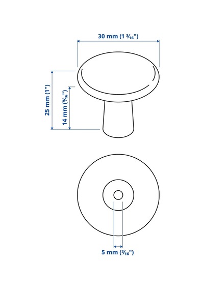 Ikea Kalerum 2'li Mobilya Kulpu 30 Mm Krom