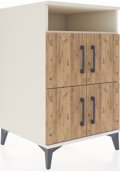Kronos Komodin 2 Raflı 4 Kapaklı 60x59x96 Aytaşı-çam Aytaşı