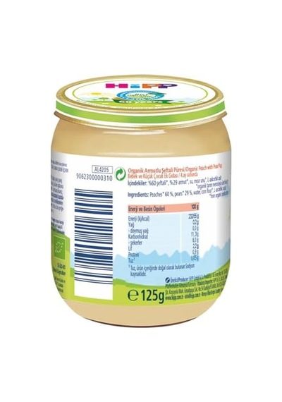 Organik Armutlu Şeftali Püresi 125 Gr