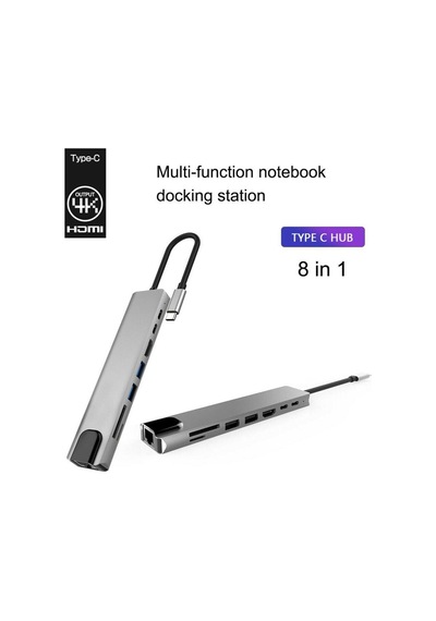 8 In 1 Type-C Hub 87W Pd Hdmi Ethernet Typec Çoklayıcı Dönüştürüc
