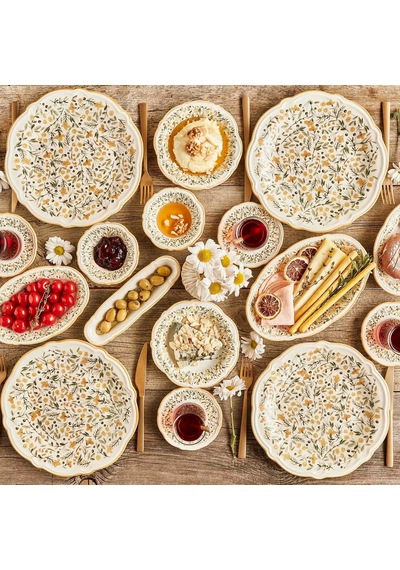 Tr Loren Stoneware 26 Parça 6 Kişilik Kahvaltı Takımı Sarı Diğer