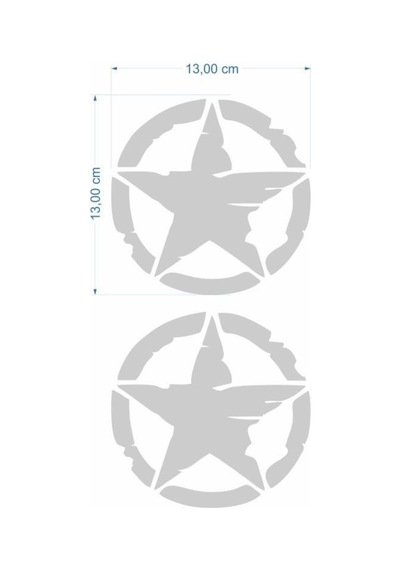 Skm Army Yıldız 13 X 13 Cm Gri Sticker 2 Li
