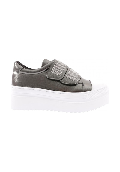 Dgn 898-23y Kadin 2 Cirtli Bantlari Silver Taşli Kalin Taban Sneaker Ayakkabi 898-1986-R14447 Beyaz - Platin
