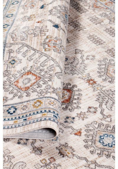 Polipropilen Polyester Pamuk Tabanlı Dokuma Halı Otantik Modern Salon Mutfak Halısı Krem Rengi N0104a Krem