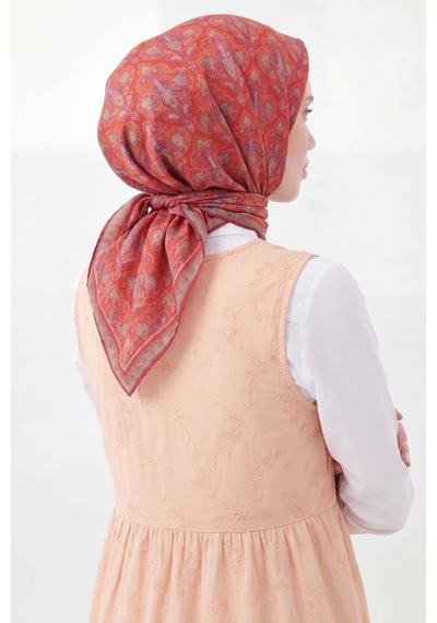 Silk Home Soft Eşarp Rûmi Kırmızı 90x90 Çok Renkli