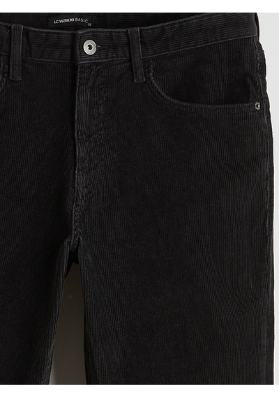Lcwaıkıkı Classic Siyah Standart Kalıp Kadife Erkek Chino Pantolon