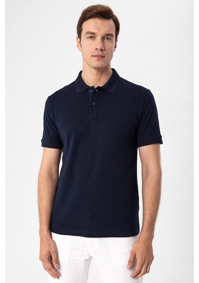 Süvari Erkek Polo Yaka Regular Kalıp Armürlü TişörtTs1014000300 001