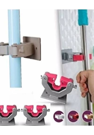 Paspas Süpürge Fırça Ve Mop Askısı , Çok Amaçlı Sap Tutucu , Mutfak Banyo Askısı 3'lü Paket Gri Diğer
