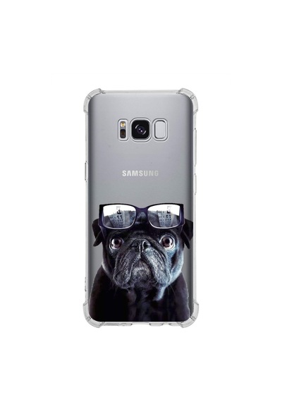 Samsung Galaxy S8 Uyumlu Köpek 3 Baskılı Şeffaf Köşe Korumalı Antişok Kılıf