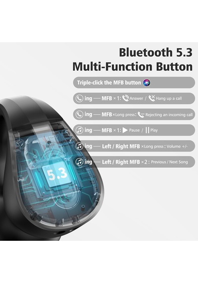 Kablosuz Kulaklıklar Bluetooth 5.3, Dahili Mikrofonlu Açık Kulak Klipsli Kulaklıklar, 30h Çalma Süresi, Şarj Kutu Genel
