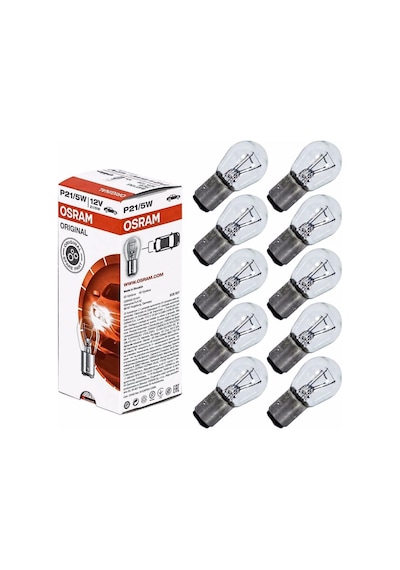 Osram 7528 12V 1016 P21 5W Park Stop Ampulü Çift Duylu + 10 Ad