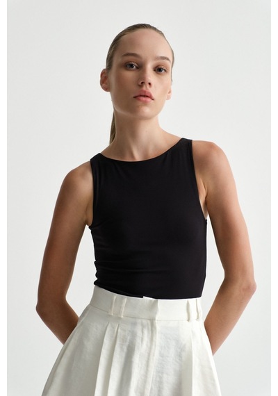 Açelyaokcu Premium Darcy Halter Yaka Bodysuit Siyah
