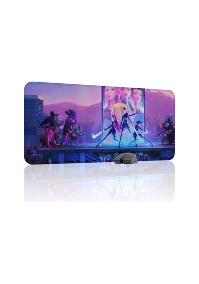 Kpop Demon Hunters Dikişli Kauçuk Oyuncu Mousepad V1 - 90x40 Xxl Gaming Mouse Pad
