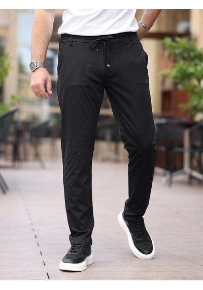 Ultra Hafif İnce Esnek Slim Fit Jogger Siyah