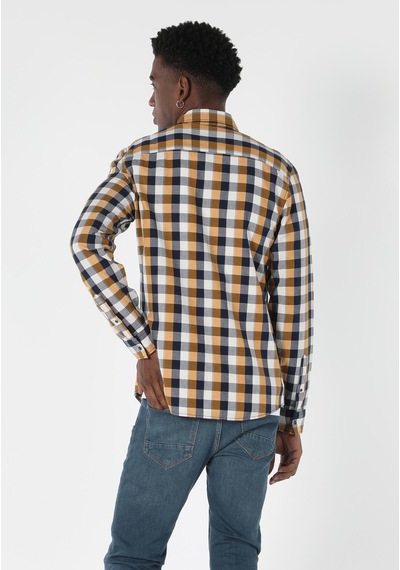 Colin's Colins Slim Fit Shirt Neck Erkek Sari Uzun Kol Gömlek Cl1057639 Q1.v1 Yls Safran