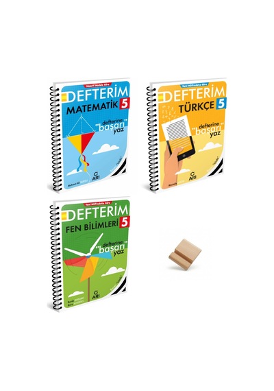Arı 5. Sınıf Maarif Matematik Türkçe Ve Fen Bilimleri Defterim 3lü Set + Telefon Standı