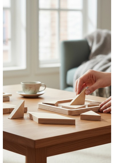Ahşap Eğitici Kare Puzzle Model Yapboz