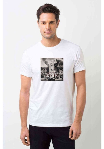 The Pretty Reckless Light Me Up Baskılı Beyaz Erkek Tshirt