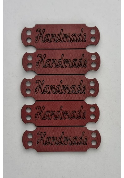 Dikilebilir Deri Dikdörtgen Handmade Etiketi Bordo 5 Adet