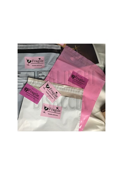 Dikkat Kırılır Etiketi Ingilizce Pembe Fragıle Karışık 8,1x5 Cm - 20 Adet Çok Renkli