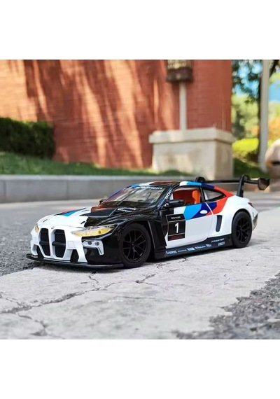 Scowetto 1:24 Bmw M4 Gt3 Diecast Model Araba Açılan Kapılar Bmw M4 Yarış Arabası Modifiyeli Diecast Araba