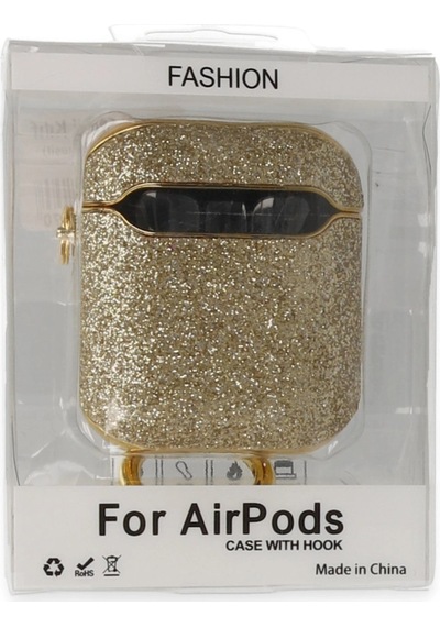Apple, Uyumlu AirPods 2 2.nesil Spell Simli Kılıf - Gold