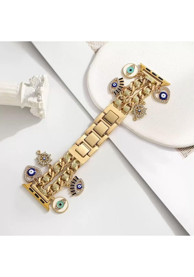 Kadınlar İçin Kalp Ve Anahtar Figürü, Kordon Ayarlanabilir Metal Tasarım Apple Watch 38mm-49-- Arası Ve Ultra/se/10-1 Serili Uyumlu