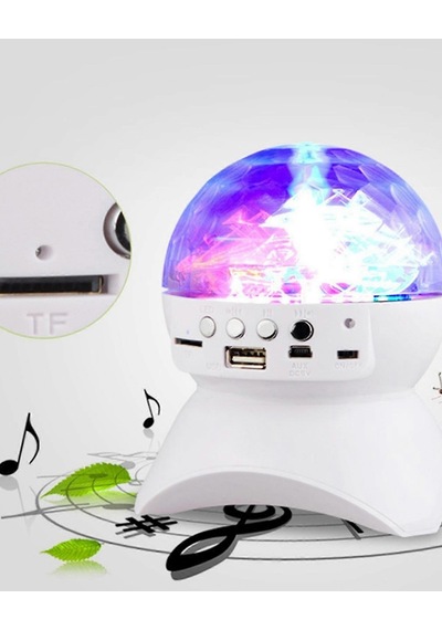 Led Disko Işık Bluetooth Hoparlör Renkli Dönen Gece Lambası Projektör Usb Tf Kart Aux Destekli