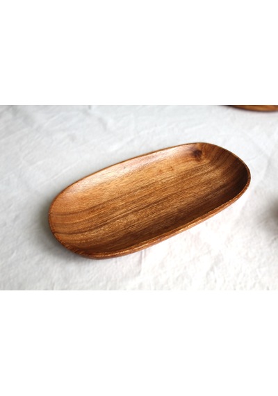 Hbs Art Design Akasya Masif Ahşap Oval Sunum Tabağı Ahşap