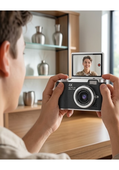 4k Dijital Kamera 48 Mp 8x Zoom 180 Derece Flip Ekran Uczzzlk007fotoğrafmakinesi