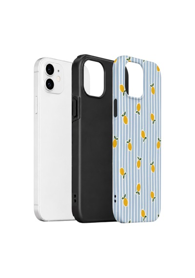 Apple iPhone Uyumlu 11 Vorian Çift Katmanlı Kılıf Tiny Lemon Rain