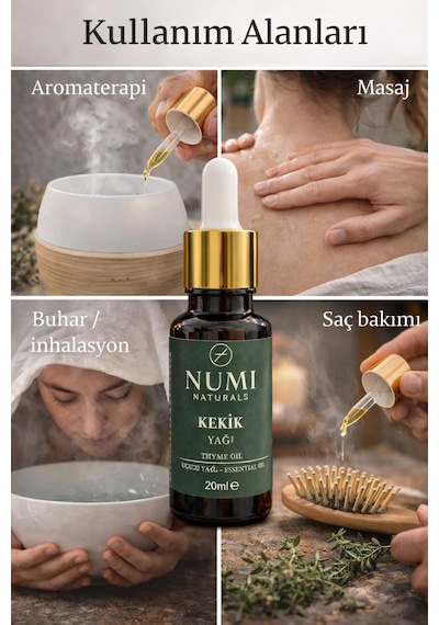 Kekik Yağı 20 Ml %100 Saf Thyme Oil Uçucu Yağ Aromaterapi Ve Cilt Bakımı