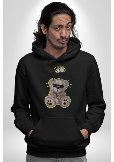 Gerçeklikten Uzak Tutun Kadın Erkek Siyah Kapüşonlu Sweatshirt Hoodie Siyah