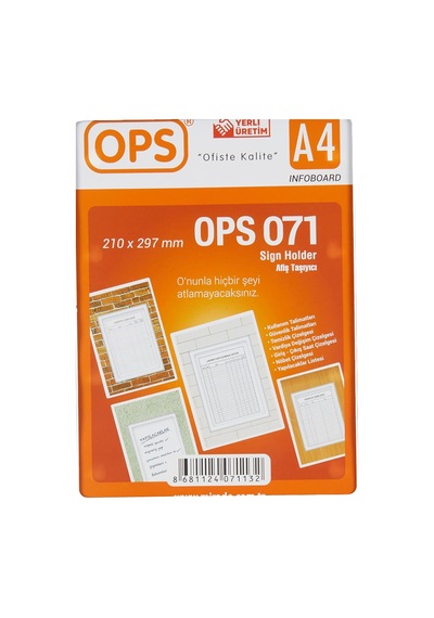 Ops Afiş Taşıyıcı A4 Duvar Tipi Dp 071