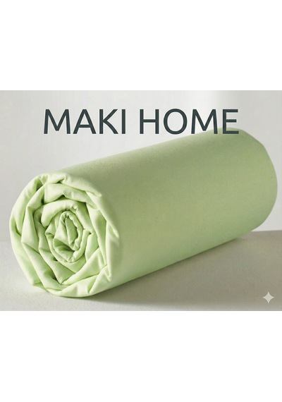 Maki Home %100 Pamuklu Fıstık Yeşili 100+50x70 Tek Kişilik Lastikli Çarşaf Takımı Fıstık Yeşili