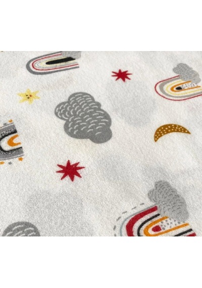 Flanel Pazen Fermuarlı Bebek Yastık Kılıfı 35x45 2 Adet Beyaz - Gri