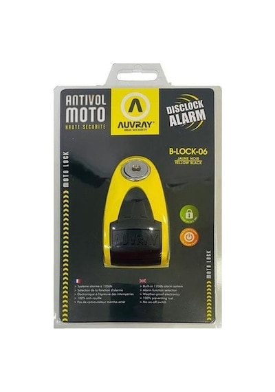 B-lock 06 Alarmlı Disk Kilidi 6 Mm 120db Sarı-siyah