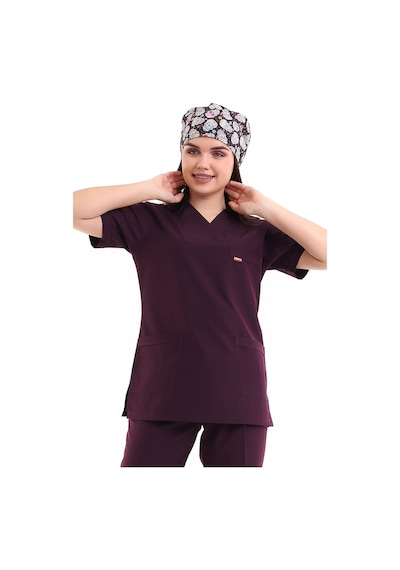Zarf Yaka Kadın Tek Üst - 64 Mürdüm-6144