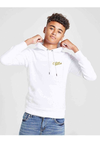 Tshirthane The Outer Worlds Logo Baskılı Unisex Çocuk Kapüşonlu Beyaz Sweat (528608517)
