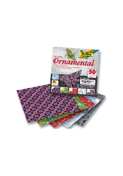 Folia Ornamental Origami Kağıdı 80 Gr. 10X10 Cm 5 Motif 50 Yaprak