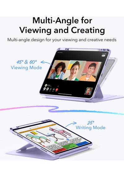 iPad Uyumlu Air 13 M2-M3-M4 2025 Flip Kalem Kontrol Kılıf Kapaklı Kılıf Violet