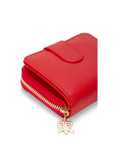 Adelina Bags Kadın Yumuşak Dokulu Küçük Cüzdan Kırmızı