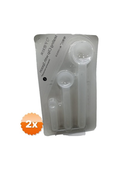 2 Adet Ölçme Kaşıklı Poşet Klipsi 3'lü Paket