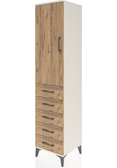 Hyperion Dolap 3 Raflı 5 Çekmeceli Tek Kapaklı 44x44x195 Aytaşı-çam Aytası