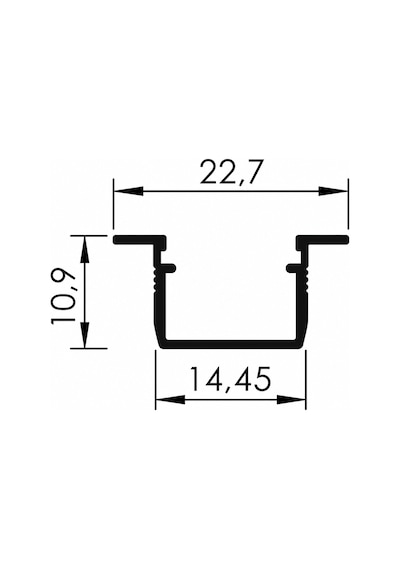 Sıva Altı Alüminyum Led Profil Kanal 11x14mm 2mt. Aydınlatma Dekoratif Şerit Kanalı Armatür Linear Işık Kare Kasa