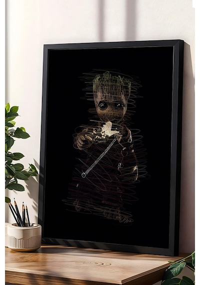 Baby Groot Çerçeveli Tablo Guardians Of The Galaxy - Estetik Poster