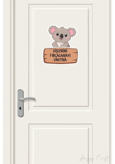 Dişlerini Fırçalamayı Unutma Koala Temalı Su Geçirmez Sticker Standart