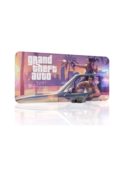 Gta 6 Kaymaz Dikişli Kauçuk Oyuncu Mousepad V2 - 90x40 Xxl Gaming Mouse Pad Fare Altlığı